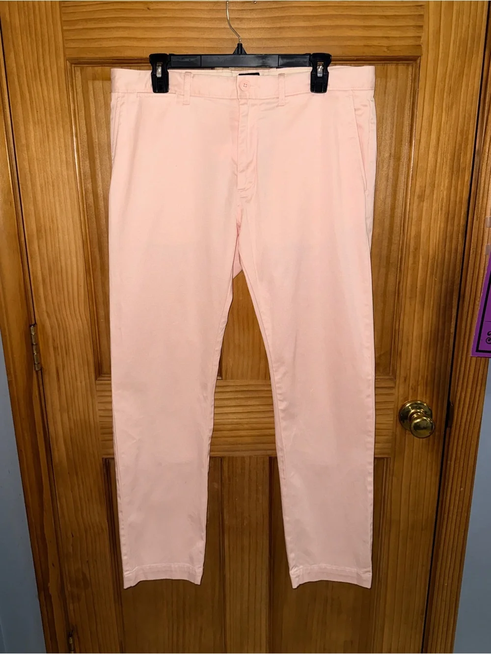 J. Crew Stretch Men’s Slim Chinos in Pale Pink-33”x30”-EC
